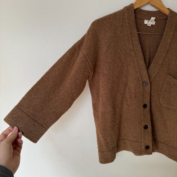 Land's End Canvas Lambswool Boyfriend Cardigan - Picture 2 of 15